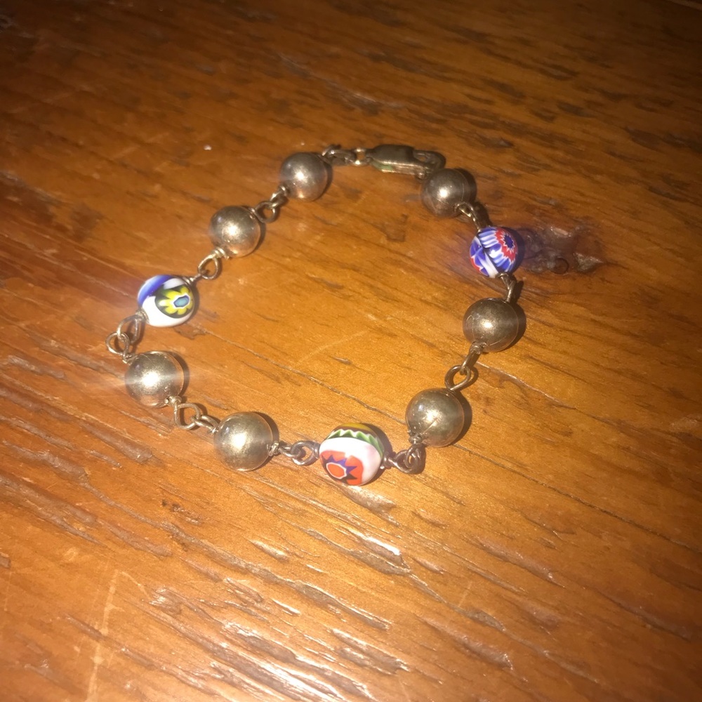 Sterling silver beaded bracelet